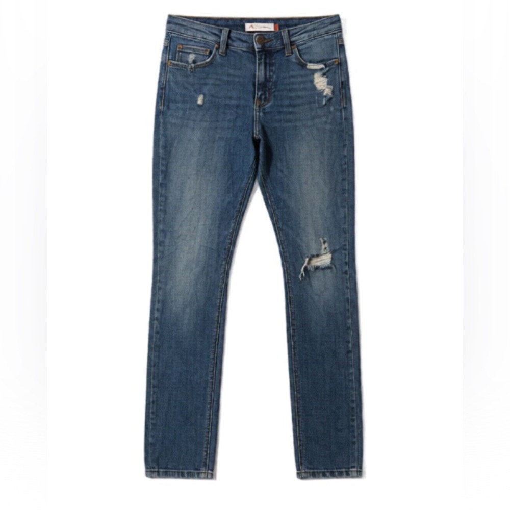 Eunina Blue Distressed Skinny Jeans
